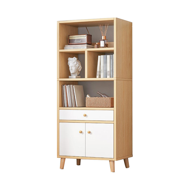 Wood Bookshelf Scandinavian Style Bookcase for Home Office and Study Room