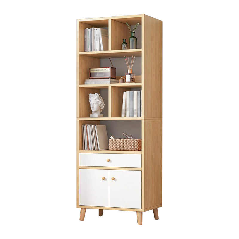 Wood Bookshelf Scandinavian Style Bookcase for Home Office and Study Room