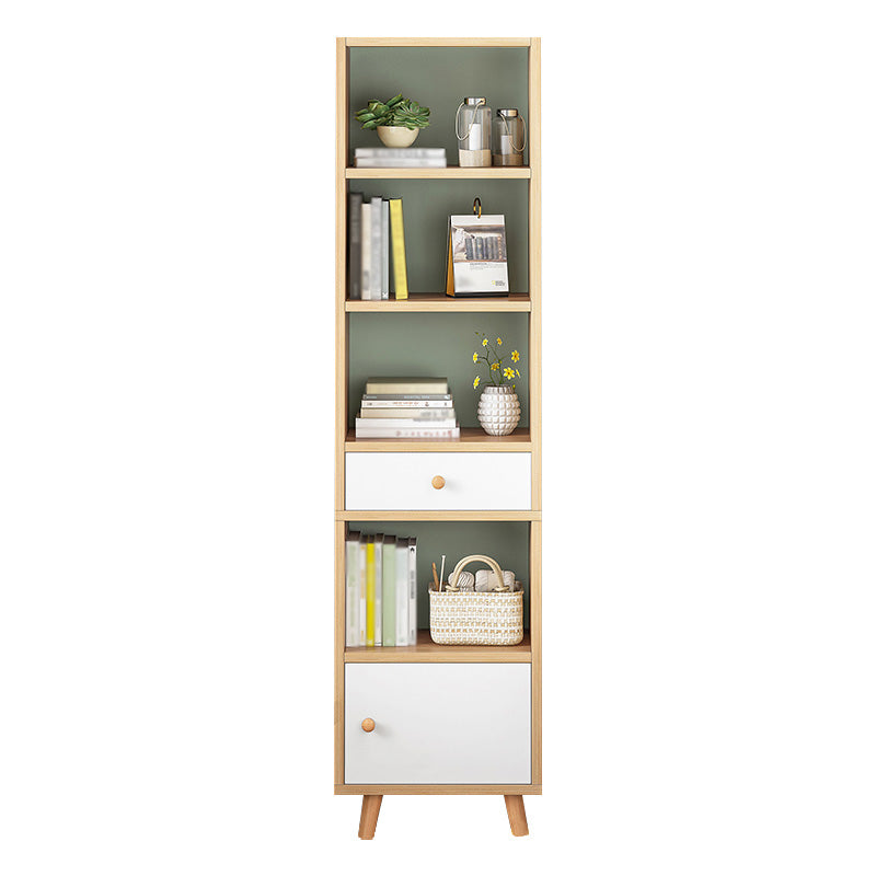 Wood Bookshelf Scandinavian Style Bookcase for Home Office and Study Room