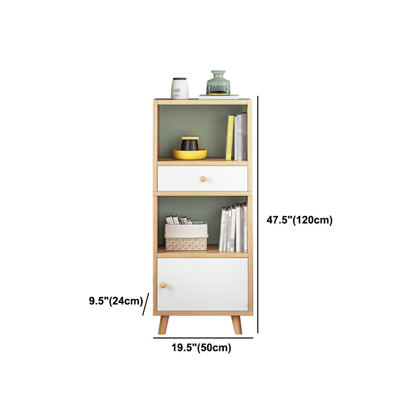 Wood Bookshelf Scandinavian Style Bookcase for Home Office and Study Room