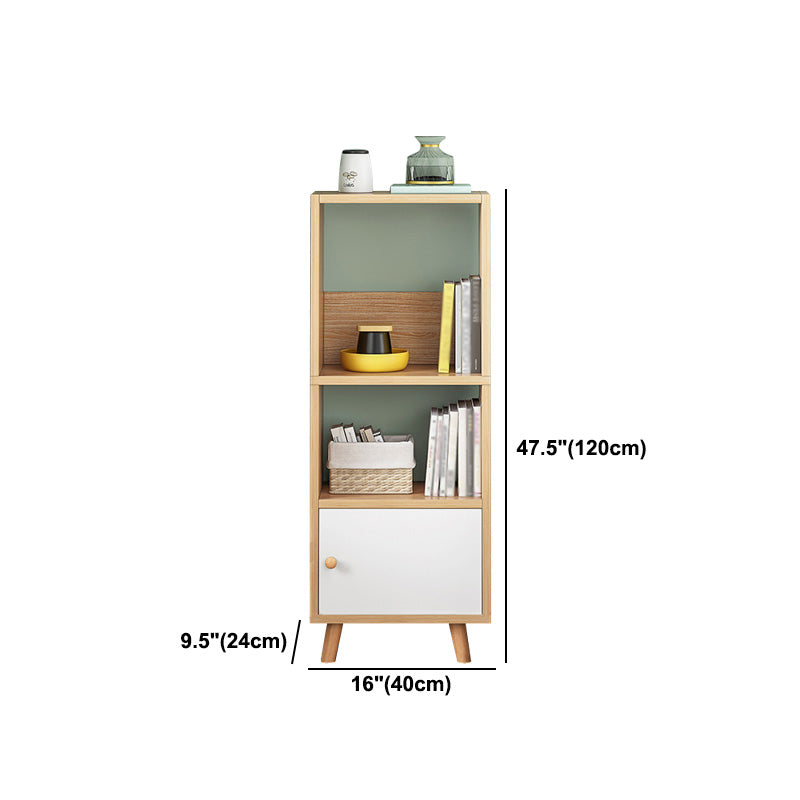 Wood Bookshelf Scandinavian Style Bookcase for Home Office and Study Room