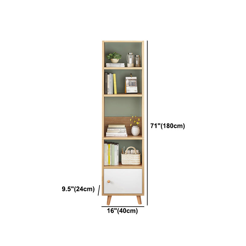 Wood Bookshelf Scandinavian Style Bookcase for Home Office and Study Room