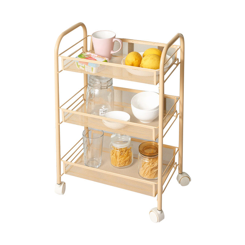 Industrial Metal Etagere Bookshelf Vertical Open Bookcase with Caster Wheels