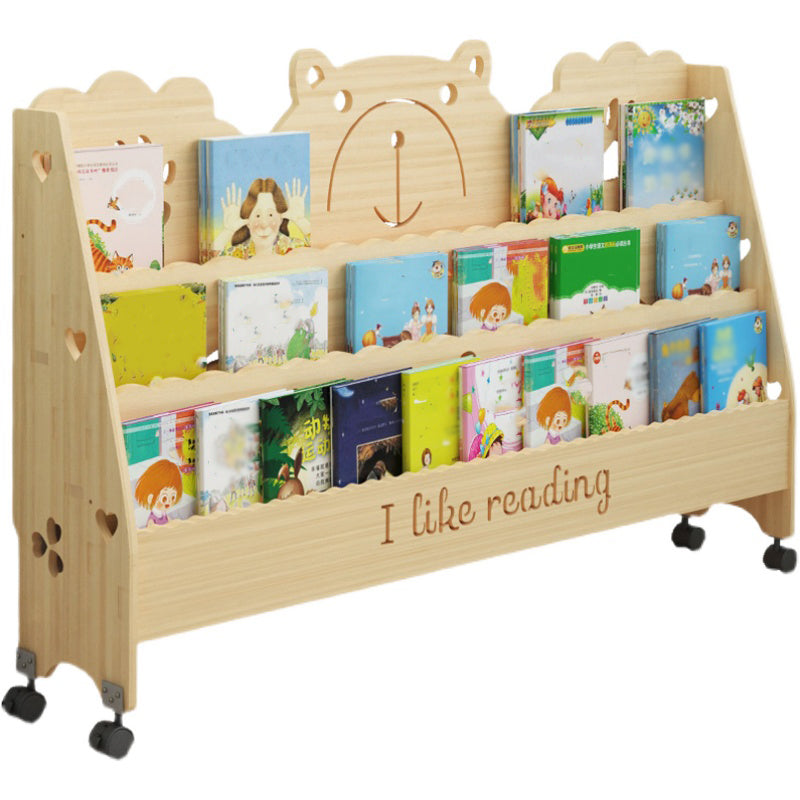Ladder Closed Back Bookshelf Solid and Manufactured Wood Bookshelf for Home