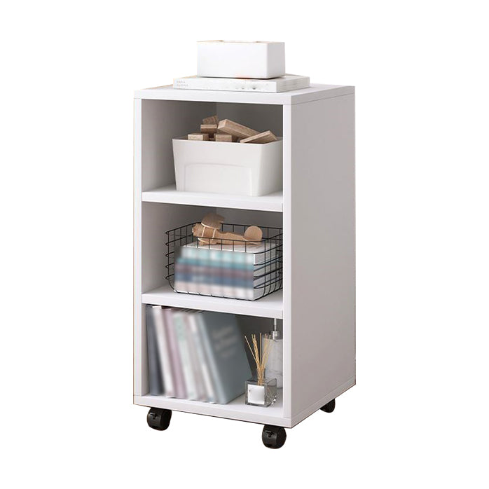 Scandinavian Bookcase Manufactured Wood Standard Bookshelf with Caster Wheels