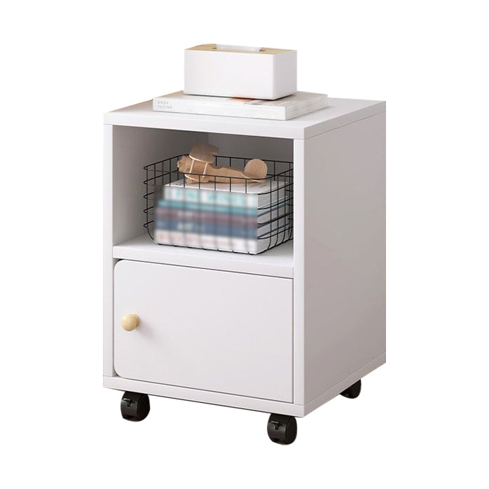 Scandinavian Bookcase Manufactured Wood Standard Bookshelf with Caster Wheels