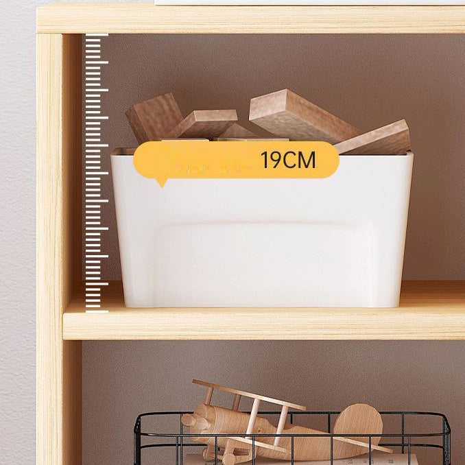 Scandinavian Bookcase Manufactured Wood Standard Bookshelf with Caster Wheels