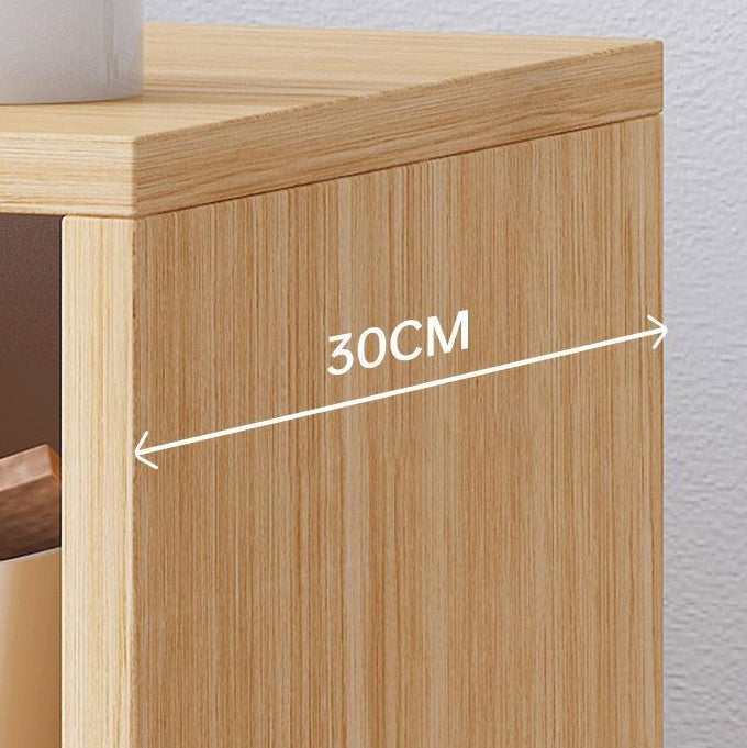 Scandinavian Bookcase Manufactured Wood Standard Bookshelf with Caster Wheels