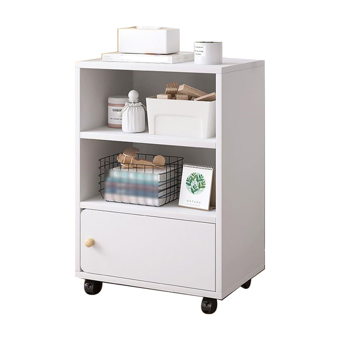 Scandinavian Bookcase Manufactured Wood Standard Bookshelf with Caster Wheels