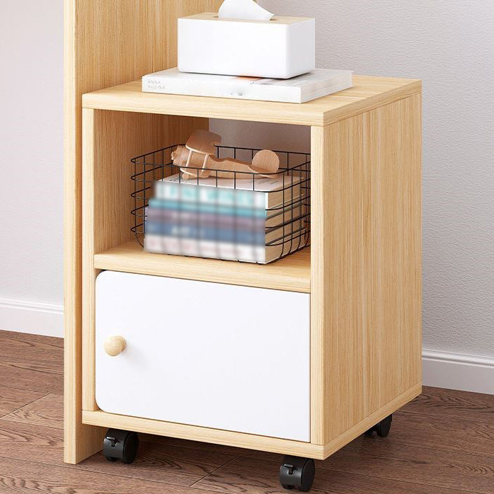 Scandinavian Bookcase Manufactured Wood Standard Bookshelf with Caster Wheels