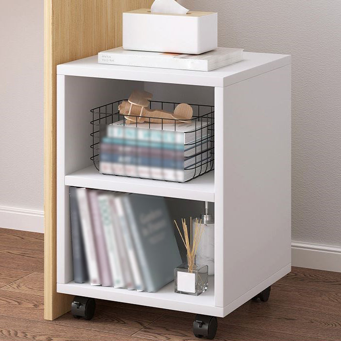 Scandinavian Bookcase Manufactured Wood Standard Bookshelf with Caster Wheels
