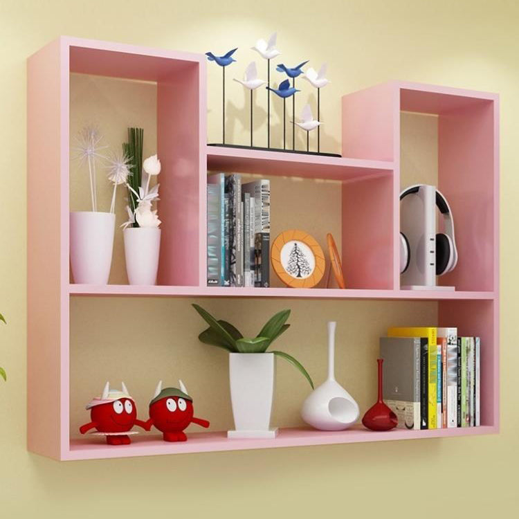 Wall Mounted Bookshelf Scandinavian Style Bookcase for Study Room and Office