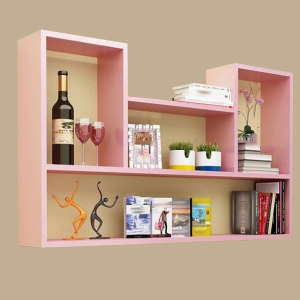 Wall Mounted Bookshelf Scandinavian Style Bookcase for Study Room and Office