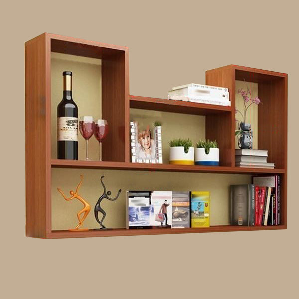 Wall Mounted Bookshelf Scandinavian Style Bookcase for Study Room and Office