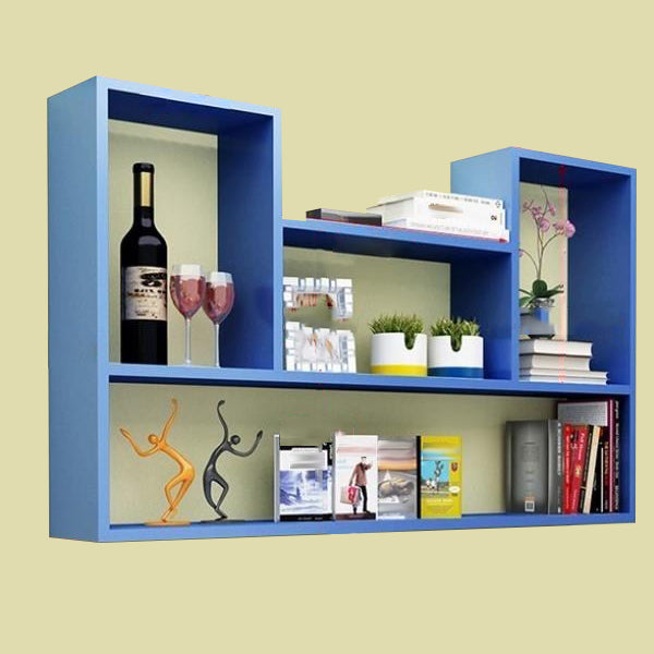 Wall Mounted Bookshelf Scandinavian Style Bookcase for Study Room and Office