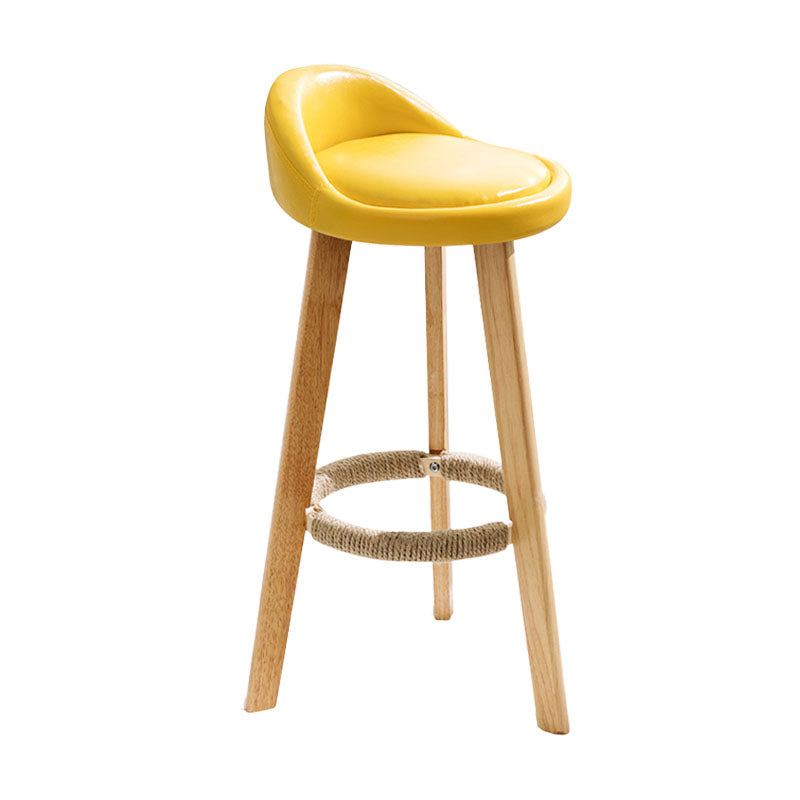 Scandinavian Matte Finish Upholstered Bar Stools Home Footrest Stool