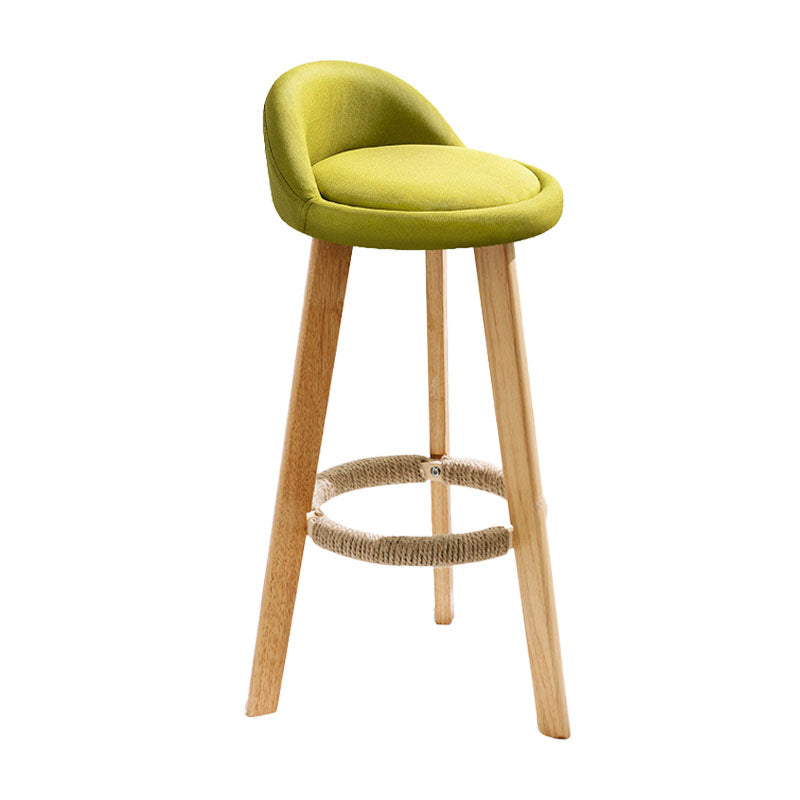 Scandinavian Matte Finish Upholstered Bar Stools Home Footrest Stool