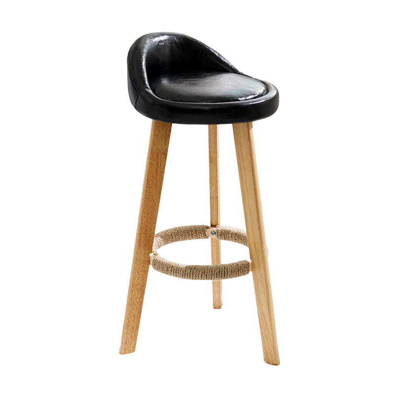 Scandinavian Matte Finish Upholstered Bar Stools Home Footrest Stool