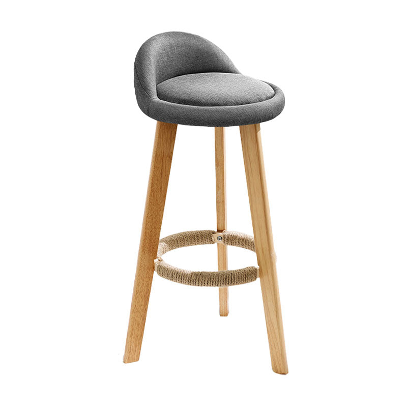 Scandinavian Matte Finish Upholstered Bar Stools Home Footrest Stool