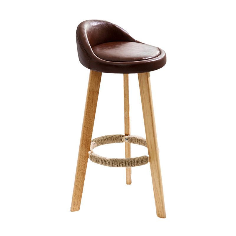Scandinavian Matte Finish Upholstered Bar Stools Home Footrest Stool