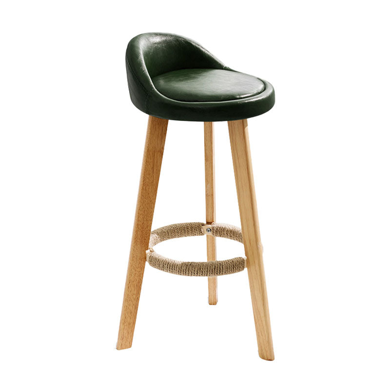 Scandinavian Matte Finish Upholstered Bar Stools Home Footrest Stool