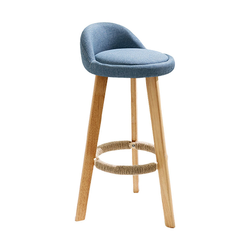 Scandinavian Matte Finish Upholstered Bar Stools Home Footrest Stool