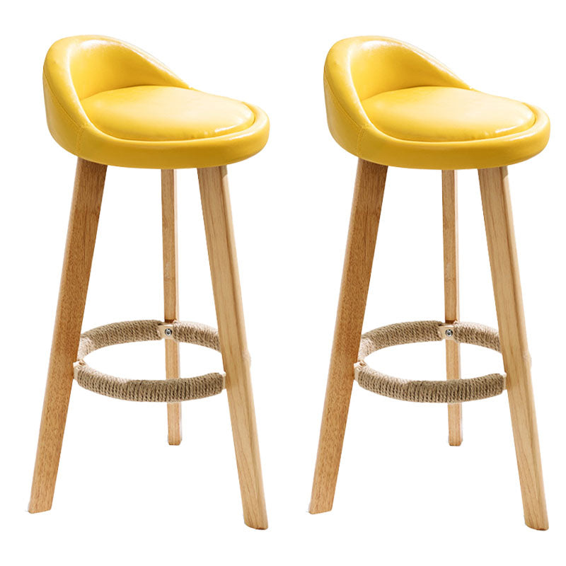 Scandinavian Matte Finish Upholstered Bar Stools Home Footrest Stool