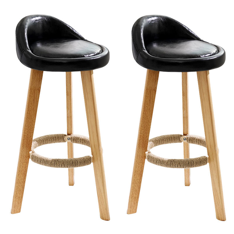 Scandinavian Matte Finish Upholstered Bar Stools Home Footrest Stool