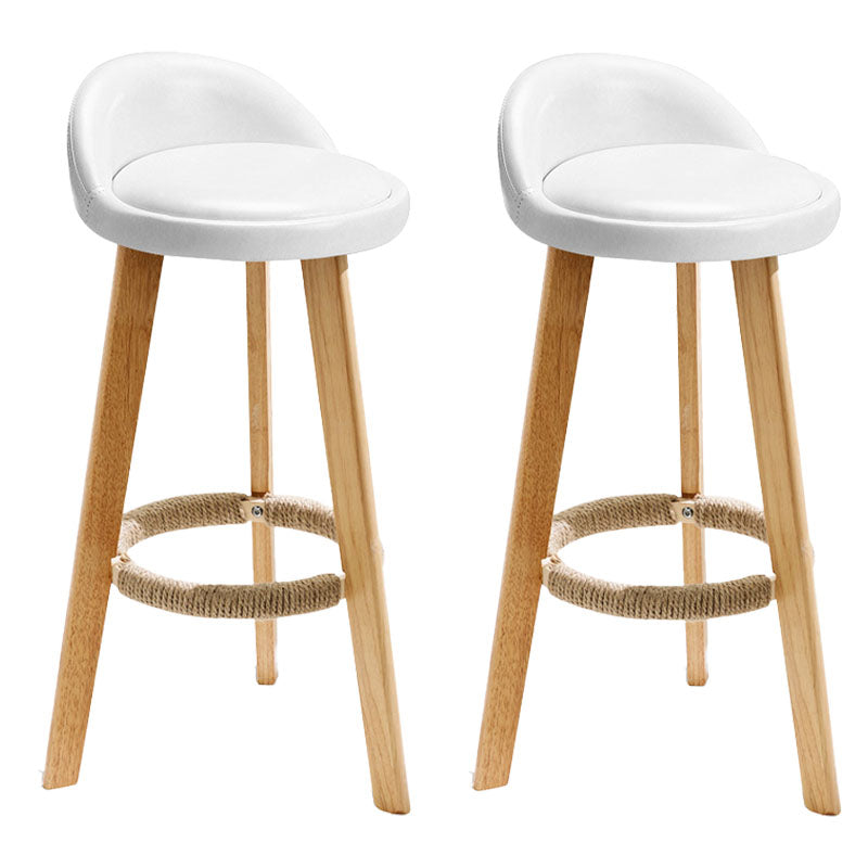 Scandinavian Matte Finish Upholstered Bar Stools Home Footrest Stool