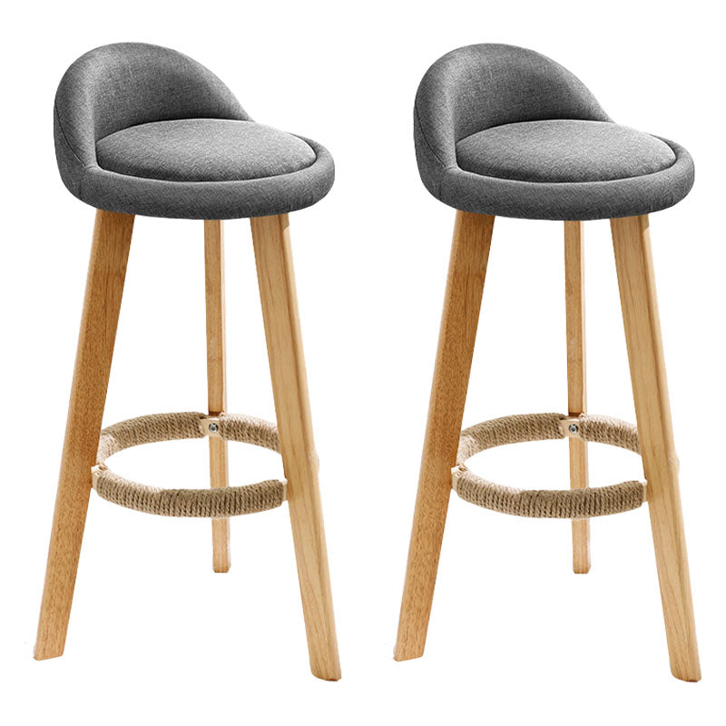 Scandinavian Matte Finish Upholstered Bar Stools Home Footrest Stool