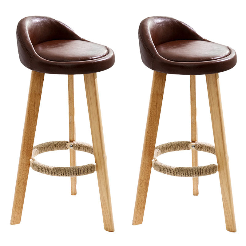 Scandinavian Matte Finish Upholstered Bar Stools Home Footrest Stool