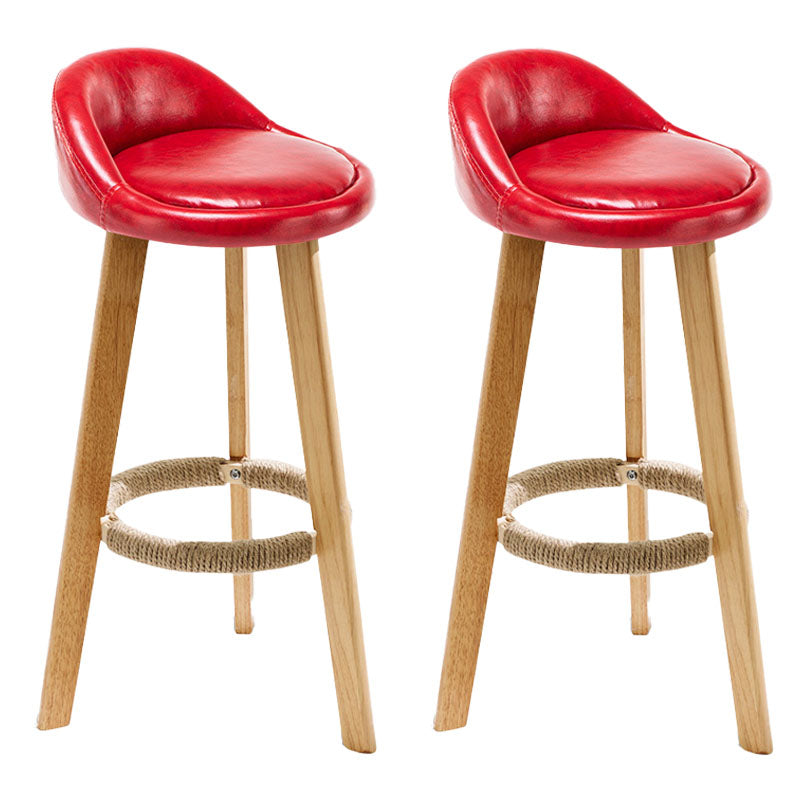 Scandinavian Matte Finish Upholstered Bar Stools Home Footrest Stool