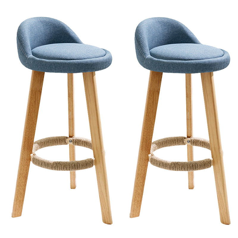 Scandinavian Matte Finish Upholstered Bar Stools Home Footrest Stool