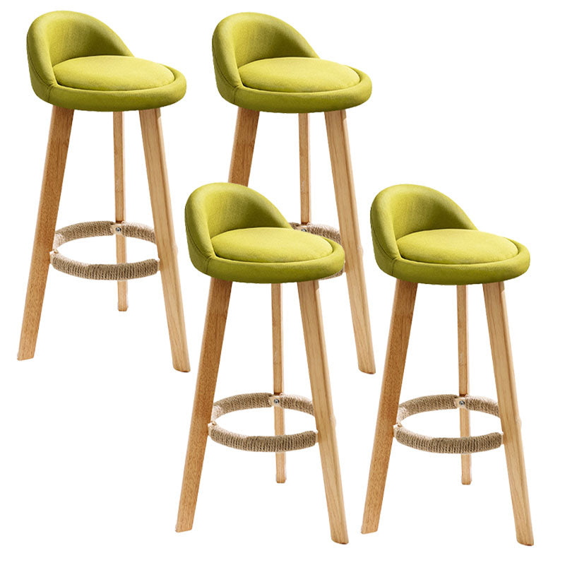 Scandinavian Matte Finish Upholstered Bar Stools Home Footrest Stool