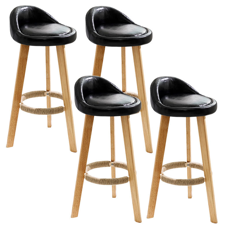 Scandinavian Matte Finish Upholstered Bar Stools Home Footrest Stool