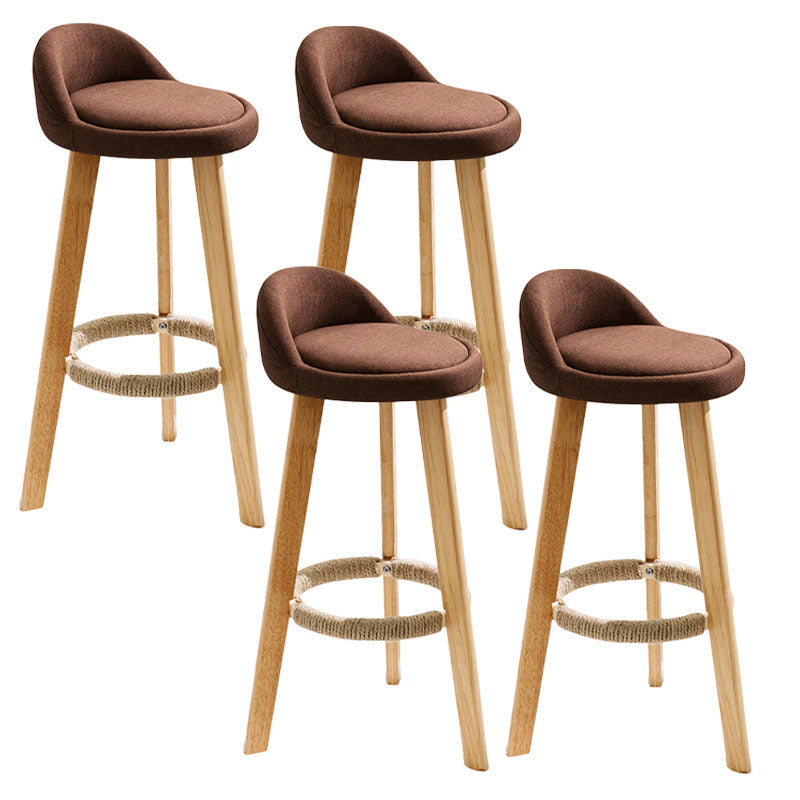 Scandinavian Matte Finish Upholstered Bar Stools Home Footrest Stool