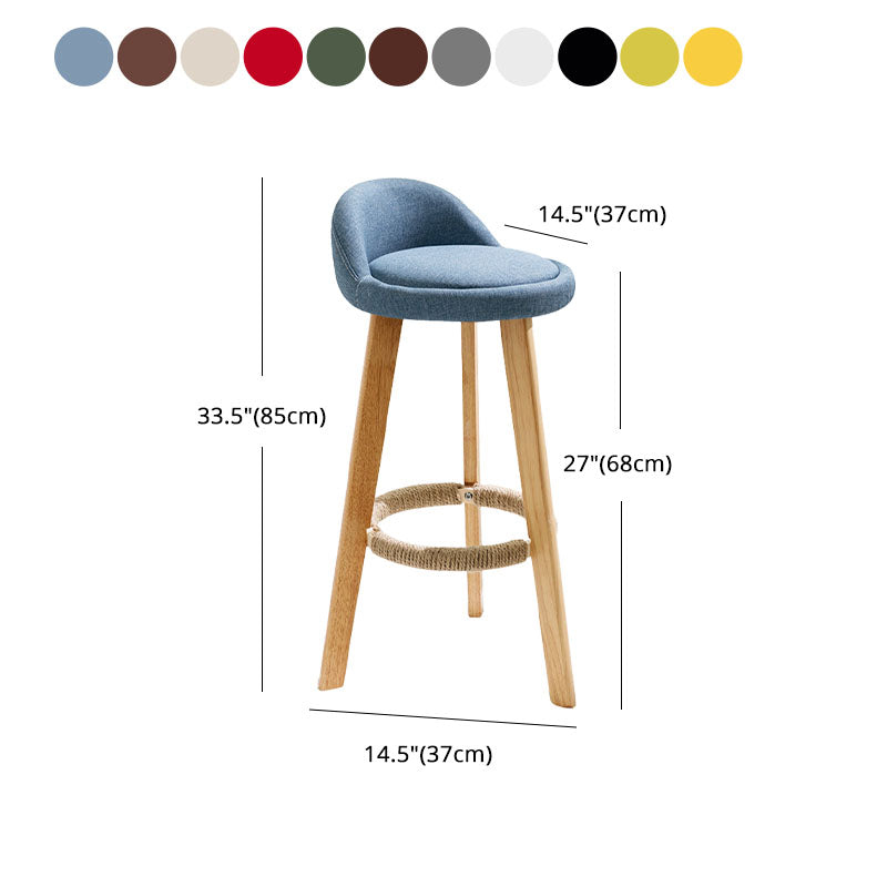 Scandinavian Matte Finish Upholstered Bar Stools Home Footrest Stool