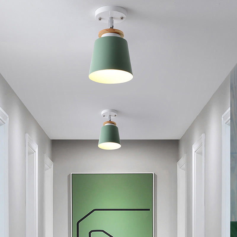 Metal Conical Ceiling Mounted Fixture Nordic Style Close to Ceiling Fixture