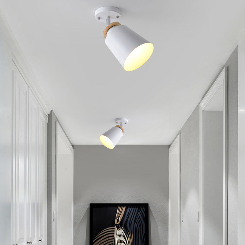 Metal Conical Ceiling Mounted Fixture Nordic Style Close to Ceiling Fixture