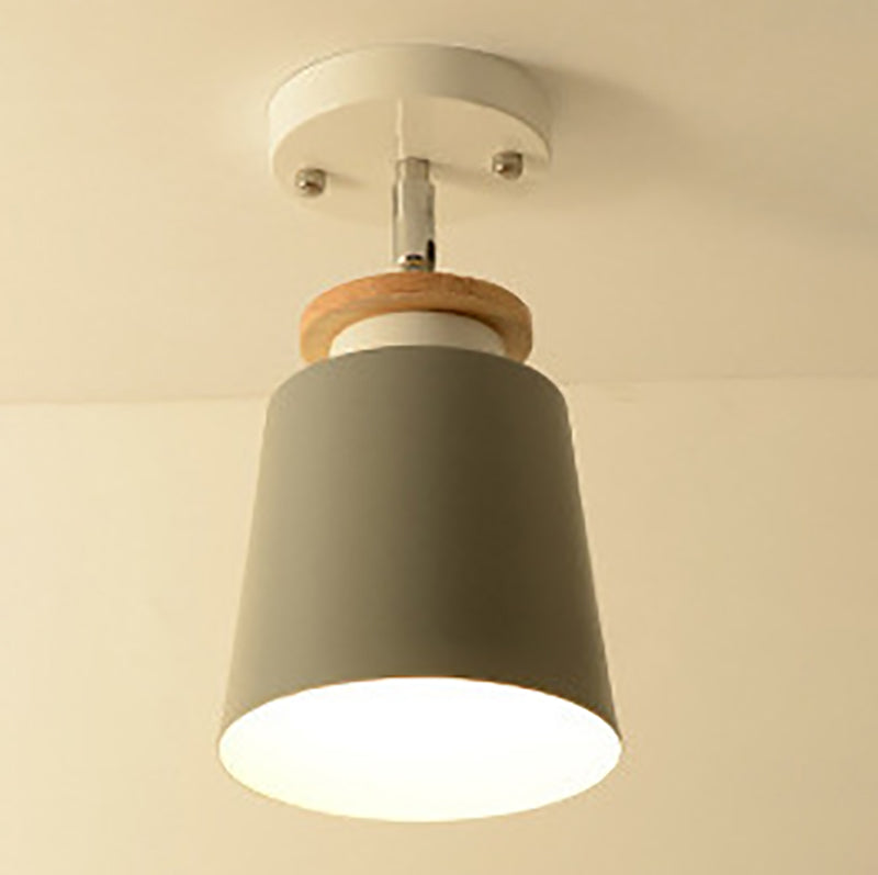 Metal Conical Ceiling Mounted Fixture Nordic Style Close to Ceiling Fixture