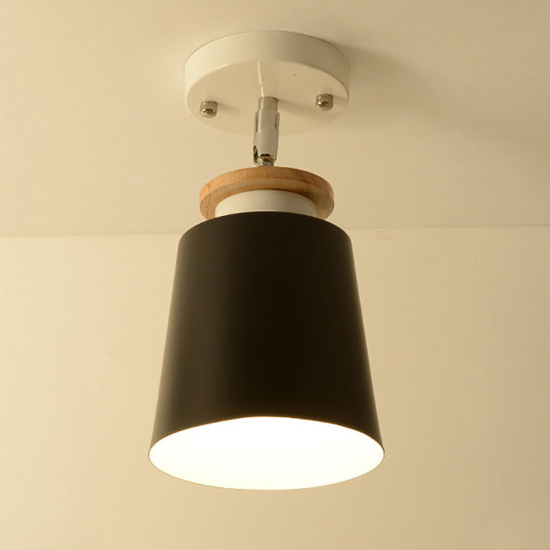 Metal Conical Ceiling Mounted Fixture Nordic Style Close to Ceiling Fixture
