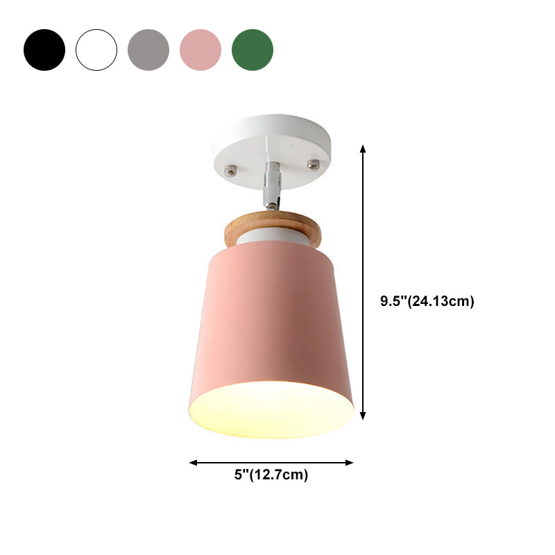 Metal Conical Ceiling Mounted Fixture Nordic Style Close to Ceiling Fixture