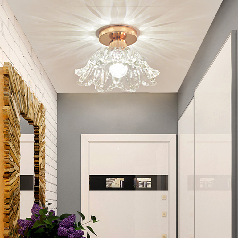 Glass Geometric Flush Mount Lights Modern Style 1 Light Flush Mount Lamp