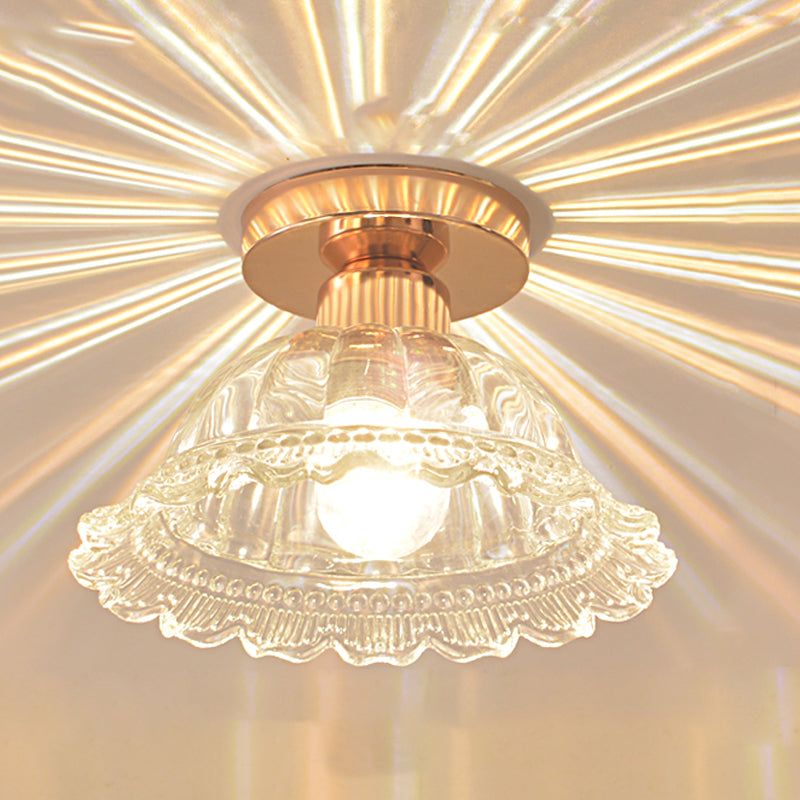 Glass Geometric Flush Mount Lights Modern Style 1 Light Flush Mount Lamp