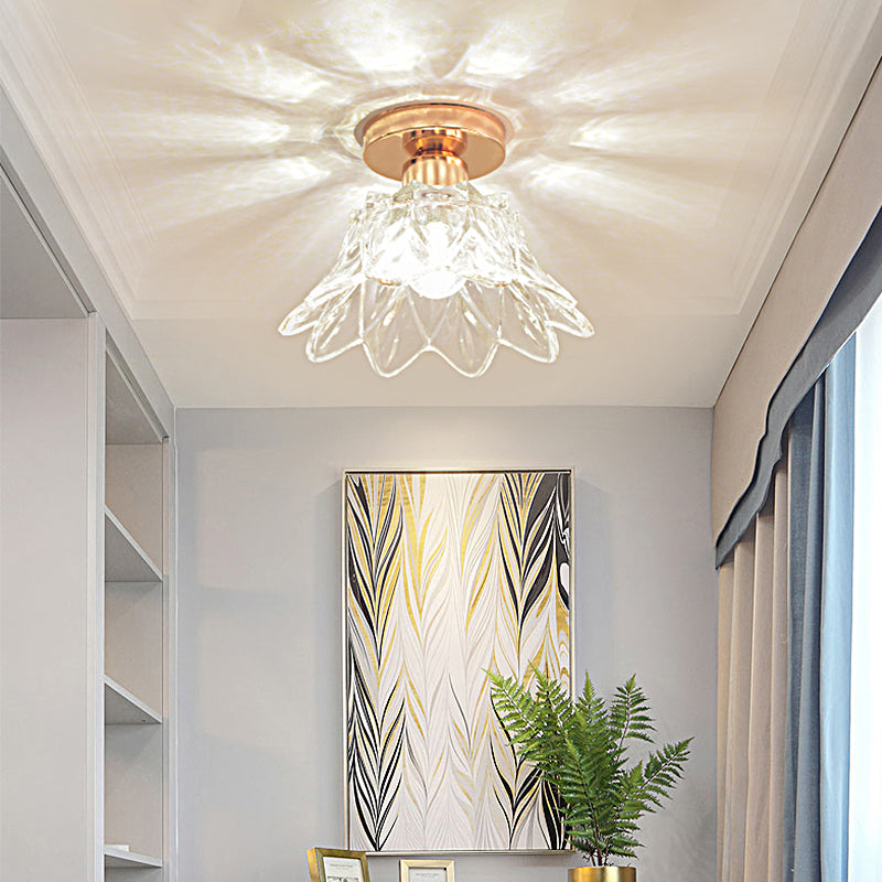 Glass Geometric Flush Mount Lights Modern Style 1 Light Flush Mount Lamp