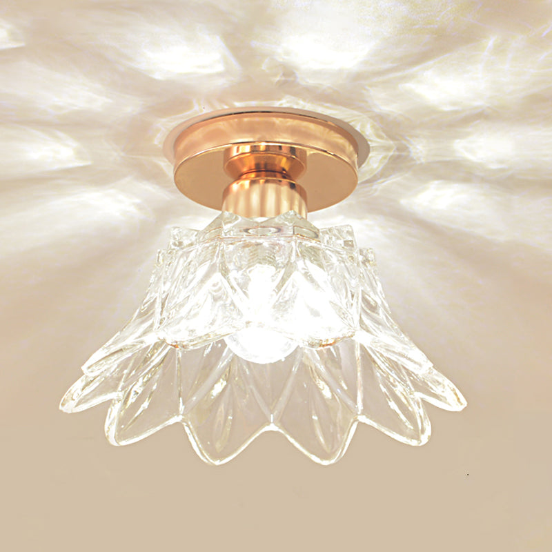 Glass Geometric Flush Mount Lights Modern Style 1 Light Flush Mount Lamp