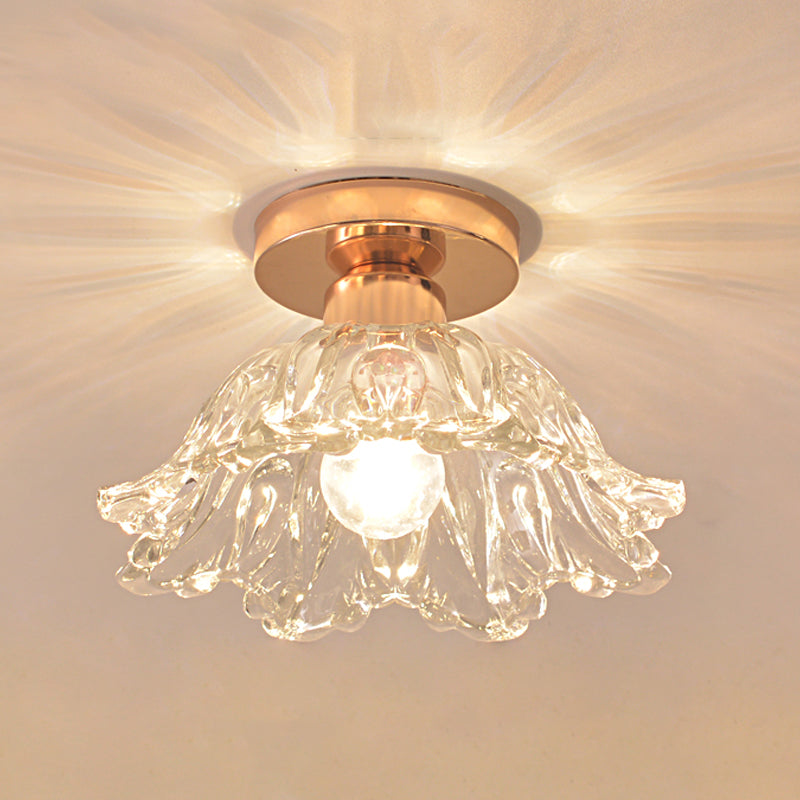 Glass Geometric Flush Mount Lights Modern Style 1 Light Flush Mount Lamp