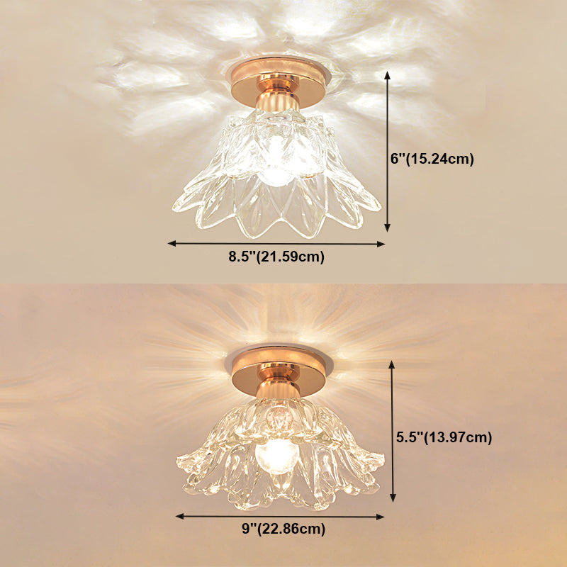 Glass Geometric Flush Mount Lights Modern Style 1 Light Flush Mount Lamp