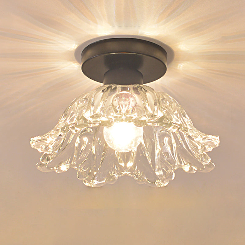 Glass Geometric Flush Mount Lights Modern Style 1 Light Flush Mount Lamp