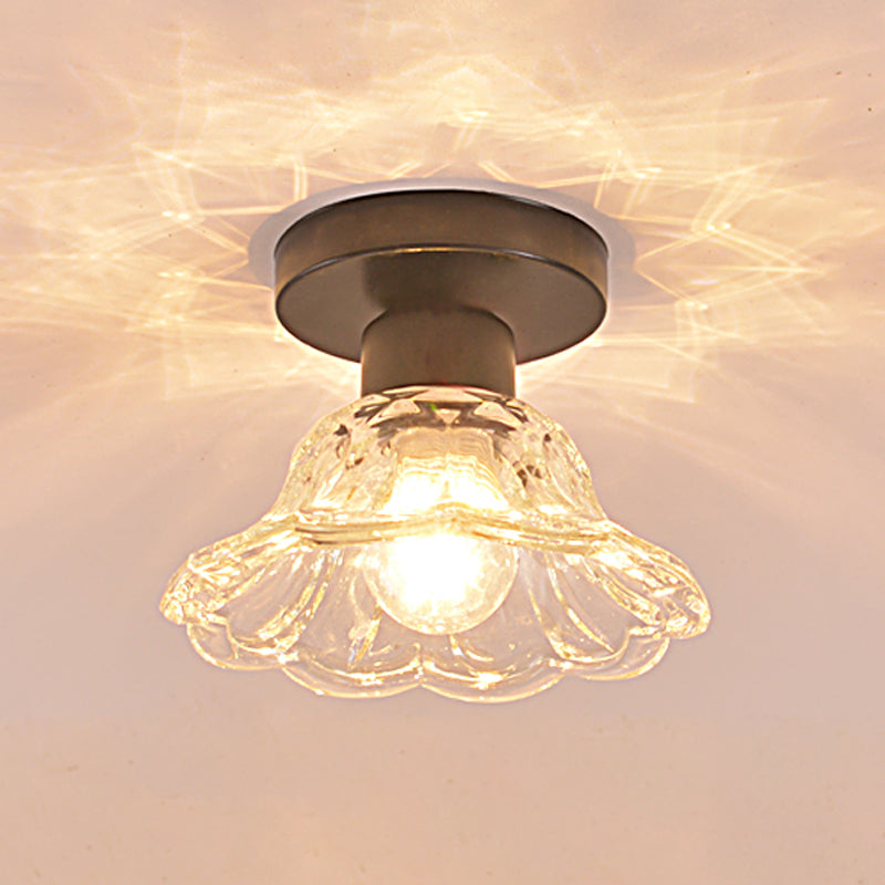 Glass Geometric Flush Mount Lights Modern Style 1 Light Flush Mount Lamp